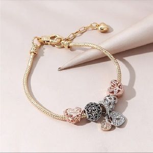 Heart Rose Gold Gem Bracelet